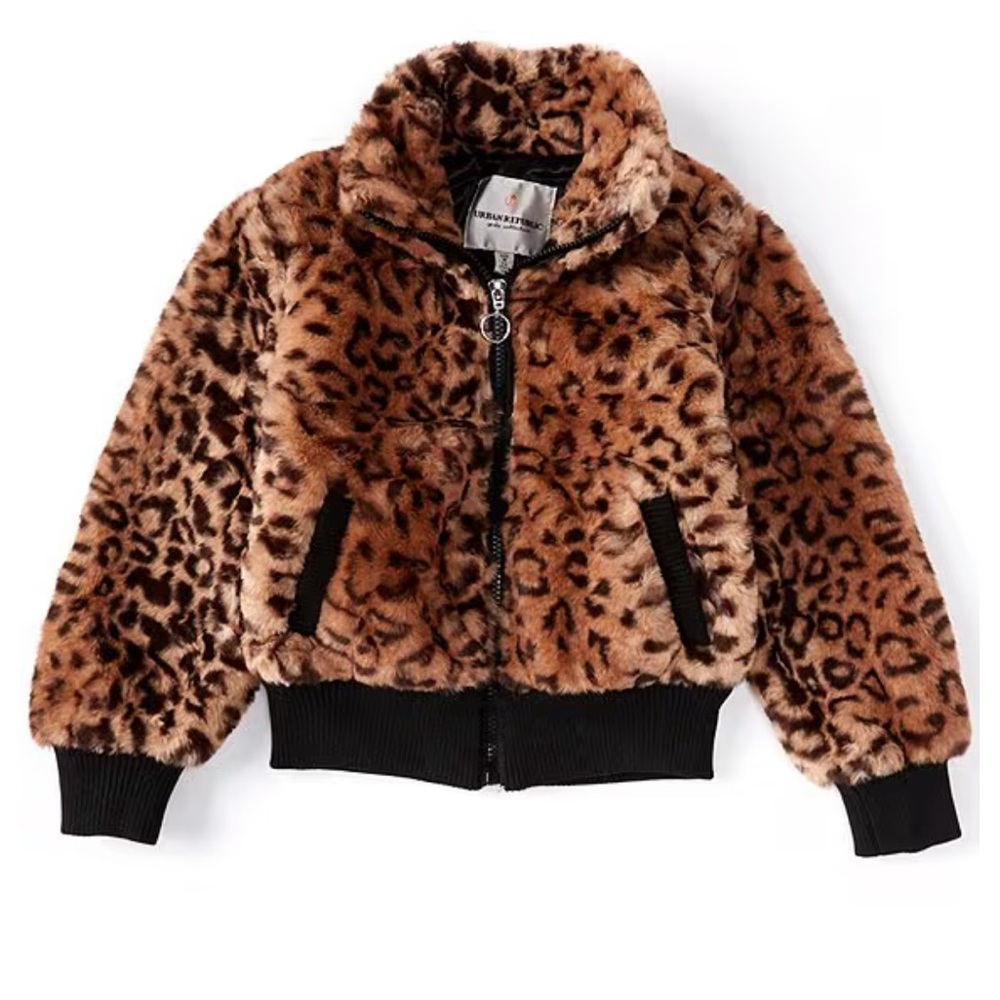 Urban Republic Leopard Faux Fur Bomber Jacket (6-9M)